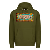 Army Green jesus western patterns license plate template Premium Hoodie - BarkalooDesign