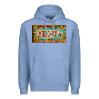 Colony Blue jesus western patterns license plate template Premium Hoodie - BarkalooDesign