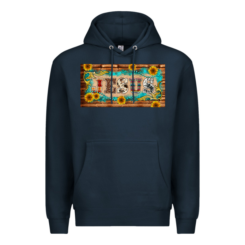 Jesus Western Patterns License Plate Template Premium Hoodie by BarkalooDesign | Teevron