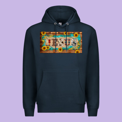 Jesus Western Patterns License Plate Template Premium Hoodie Designed By Barkaloodesign