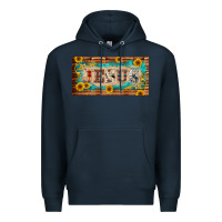 Navy jesus western patterns license plate template Premium Hoodie - BarkalooDesign