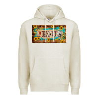 Oatmeal Heather jesus western patterns license plate template Premium Hoodie - BarkalooDesign