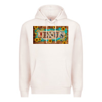 Pale Pink jesus western patterns license plate template Premium Hoodie - BarkalooDesign