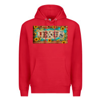 Red jesus western patterns license plate template Premium Hoodie - BarkalooDesign