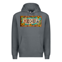 Rock jesus western patterns license plate template Premium Hoodie - BarkalooDesign