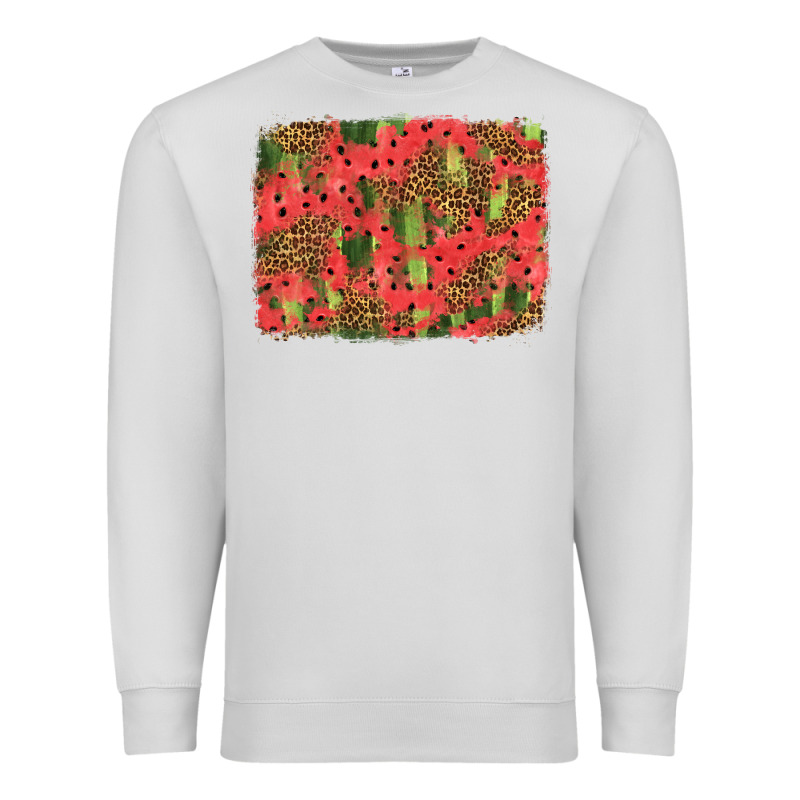 Watermelon Leopard Pattern Background Premium Sweatshirt by HRA Design Shop | Teevron
