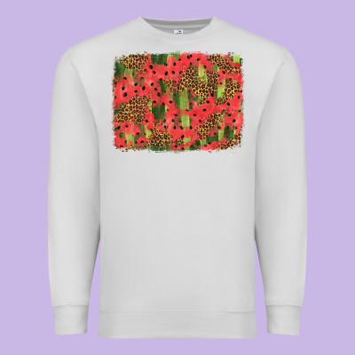 Watermelon Leopard Pattern Background Premium Sweatshirt Designed By Hra Design Shop