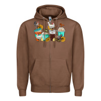 Chicken Coffee Cups Zipper Hoodie | Teevron