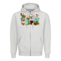 Dove Grey chicken coffee cups Zipper Hoodie - texasbilliewilder