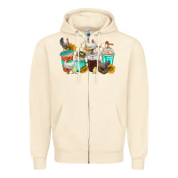 Sandshell chicken coffee cups Zipper Hoodie - texasbilliewilder