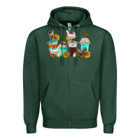 Sports Green chicken coffee cups Zipper Hoodie - texasbilliewilder
