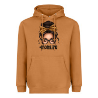 Meerkat caucasian leopard messy bun mom life Heavyweight Hoodie - texasbilliewilder