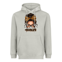 Moon Dust caucasian leopard messy bun mom life Heavyweight Hoodie - texasbilliewilder