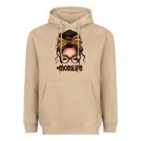 Mushroom caucasian leopard messy bun mom life Heavyweight Hoodie - texasbilliewilder