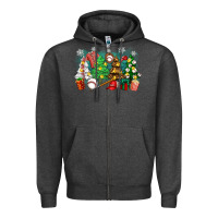 Charcoal Heather christmas trees with baseball Zipper Hoodie - Zillion Design Studio