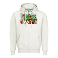 Oatmeal Heather christmas trees with baseball Zipper Hoodie - Zillion Design Studio