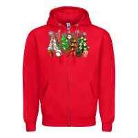 Red christmas trees with baseball Zipper Hoodie - Zillion Design Studio