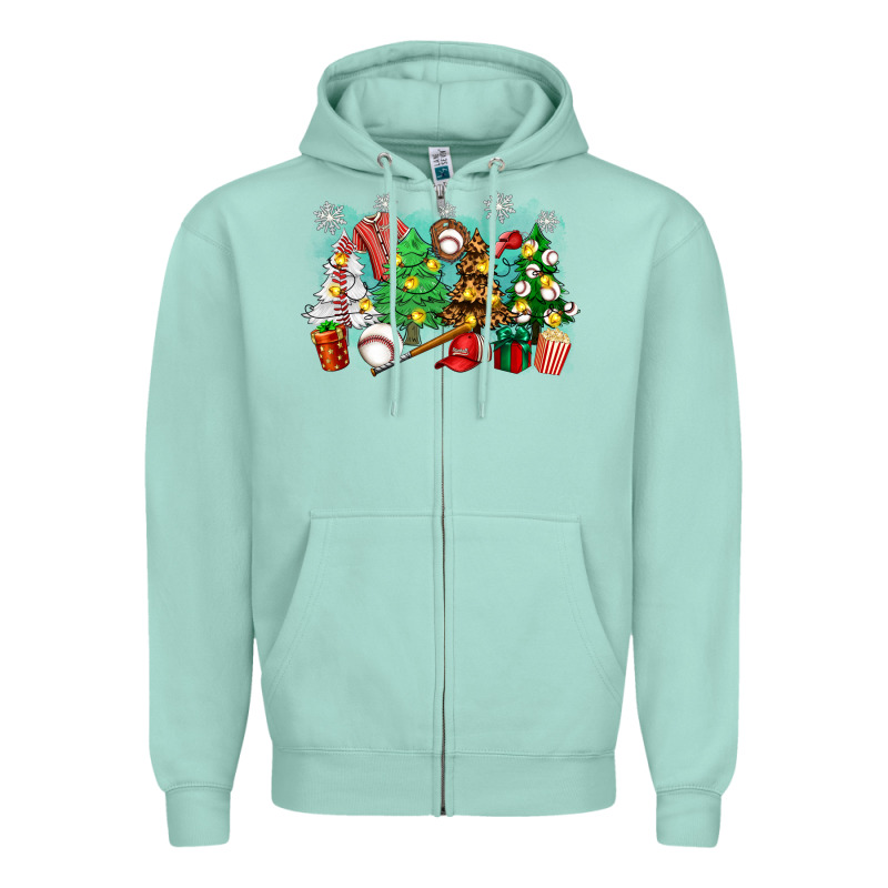 Christmas Trees With Baseball Zipper Hoodie by Zillion Design Studio | Teevron