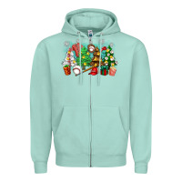 Seafoam christmas trees with baseball Zipper Hoodie - Zillion Design Studio