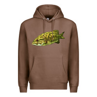 Chestnut Smallmouth Bass Fish Illustrations Premium Hoodie - LillyAllenDesigns