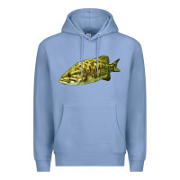 Colony Blue Smallmouth Bass Fish Illustrations Premium Hoodie - LillyAllenDesigns