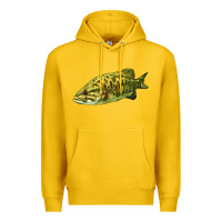 Lemon Smallmouth Bass Fish Illustrations Premium Hoodie - LillyAllenDesigns
