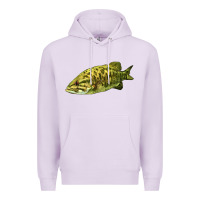 Lilac Smallmouth Bass Fish Illustrations Premium Hoodie - LillyAllenDesigns