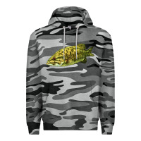 Slate Camo Smallmouth Bass Fish Illustrations Premium Hoodie - LillyAllenDesigns