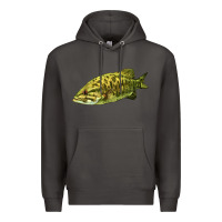 Smoke Smallmouth Bass Fish Illustrations Premium Hoodie - LillyAllenDesigns