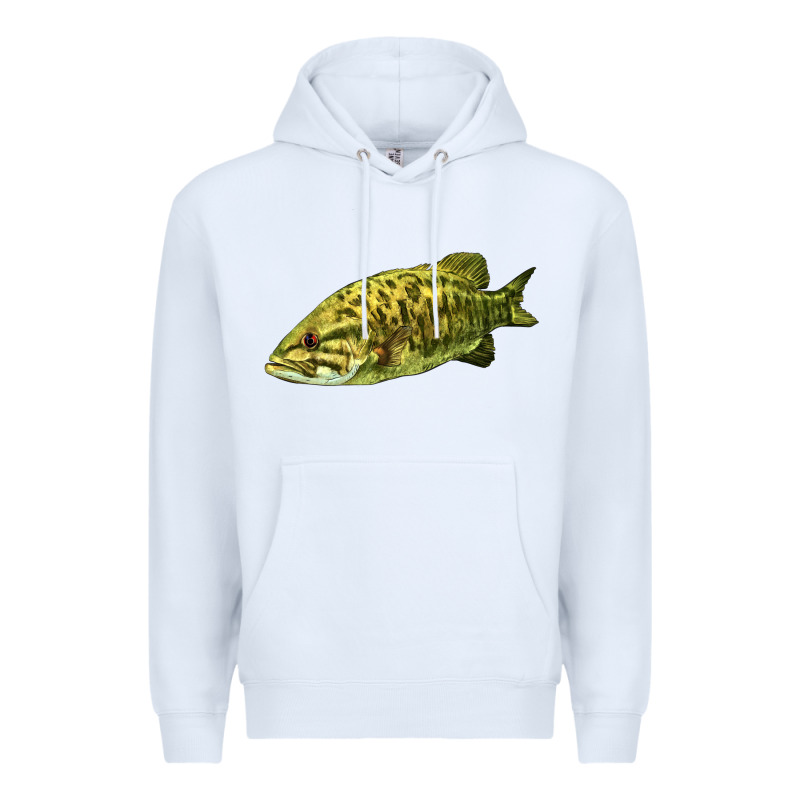 Smallmouth Bass Fish Illustrations Premium Hoodie by LillyAllenDesigns | Teevron