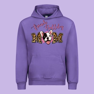 French Bulldog Mom Urban Hoodie Designed By Jasminsmagicworld