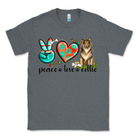 Charcoal Heather peace love collie Classic Tee - texasbilliewilder