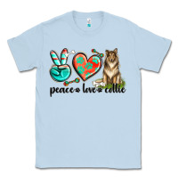 Dusty Blue peace love collie Classic Tee - texasbilliewilder