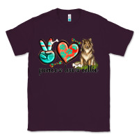 Plum peace love collie Classic Tee - texasbilliewilder