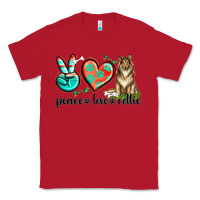 Red peace love collie Classic Tee - texasbilliewilder