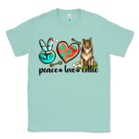Seafoam peace love collie Classic Tee - texasbilliewilder