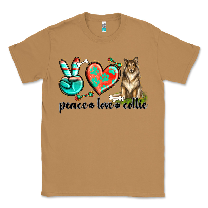Peace Love Collie Classic Tee by texasbilliewilder | Teevron