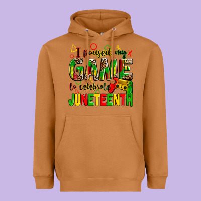 I Paused My Game To Celebrate Juneteenth Heavyweight Hoodie Designed By Zillion Design Studio