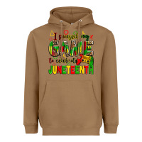 Toasted Coconut I paused my game to celebrate Juneteenth Heavyweight Hoodie - Zillion Design Studio