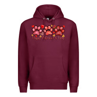 Burgundy happy valentines day paws Premium Hoodie - NancyCooperArtShop