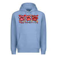 Colony Blue happy valentines day paws Premium Hoodie - NancyCooperArtShop