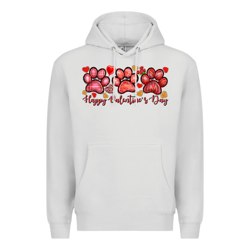Happy Valentines Day Paws Premium Hoodie by NancyCooperArtShop | Teevron