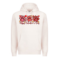 Pale Pink happy valentines day paws Premium Hoodie - NancyCooperArtShop