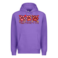 Purple happy valentines day paws Premium Hoodie - NancyCooperArtShop