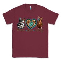 Burgundy peace love cowboy Classic Tee - texasbilliewilder