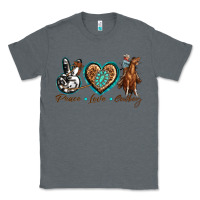 Charcoal Heather peace love cowboy Classic Tee - texasbilliewilder