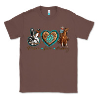 Chestnut peace love cowboy Classic Tee - texasbilliewilder
