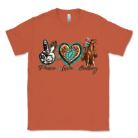 Copper peace love cowboy Classic Tee - texasbilliewilder