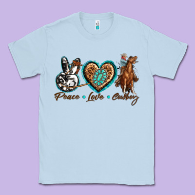 Classic Tee peace love cowboy