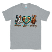 Heather Grey peace love cowboy Classic Tee - texasbilliewilder